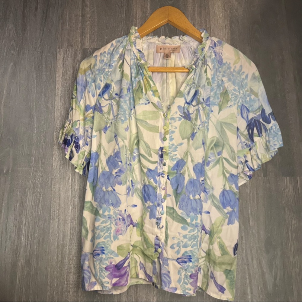 Philosophy‎ Floral Button Front Blouse | Size S